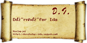 Dörnhöfer Ida névjegykártya