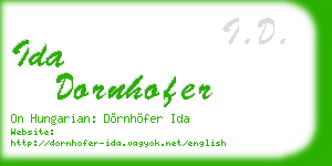 ida dornhofer business card